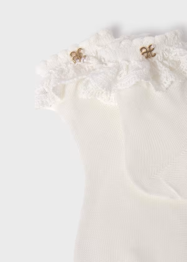 Abel & Lula Tulle Embroidered Detail Socks