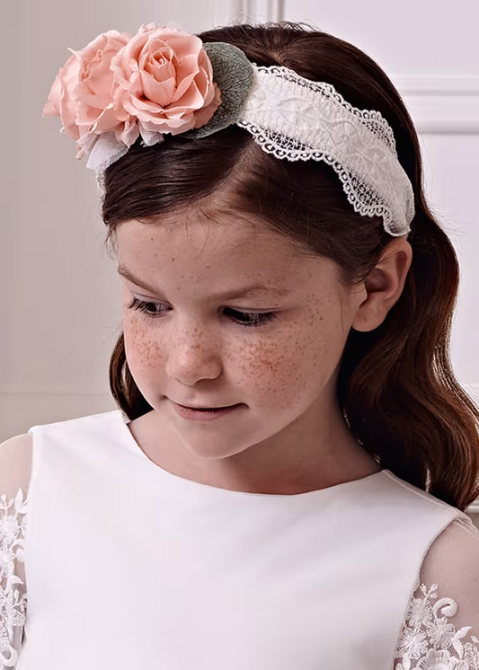 Abel & Lula Girls Embroidered Tulle Headband
