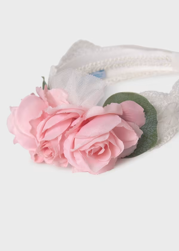 Abel & Lula Girls Embroidered Tulle Headband