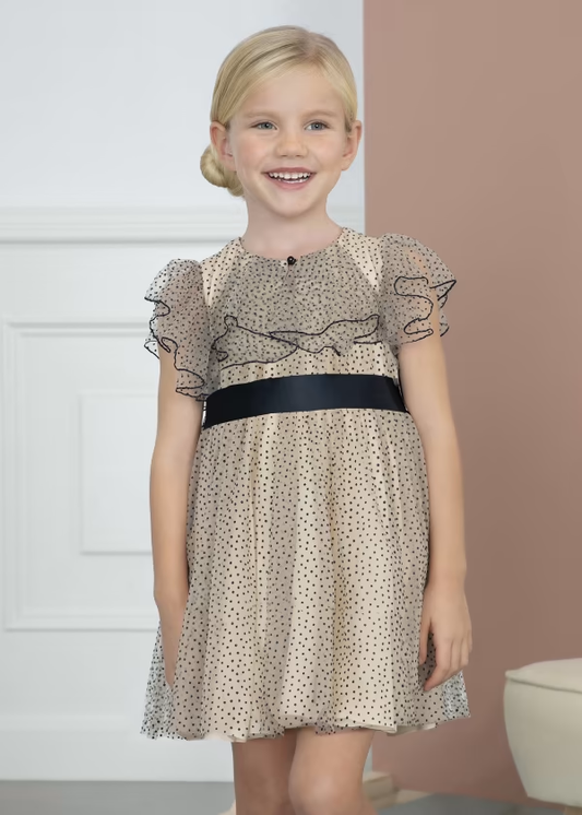 Abel & Lula Flocked Tulle Dress