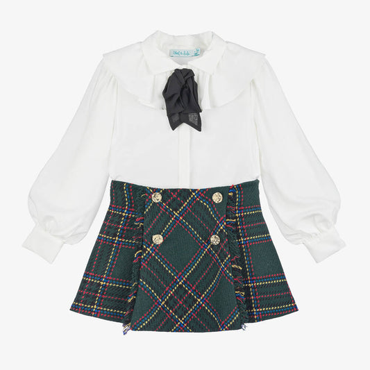 Abel & Lula Blouse & Tweed Skirt Set