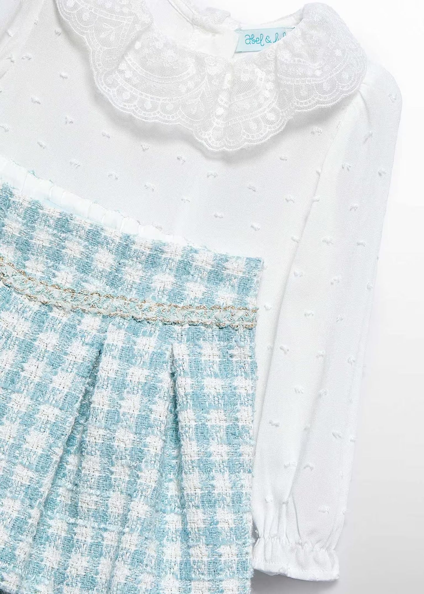 Abel & Lula Baby Girl Lurex Plaid Bermuda Shorts Set