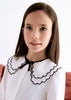 Abel & Lula Girl Chiffon Blouse with Embroidered Collar, Hound Tooth Shorts