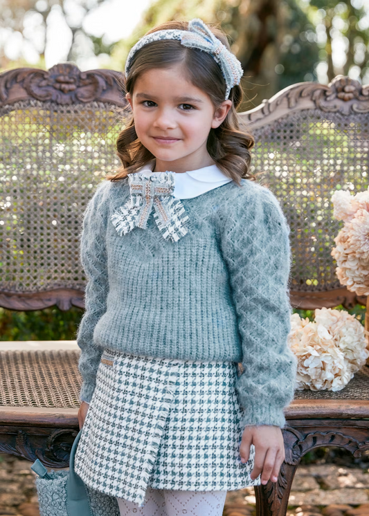 Abel & Lula Sweater & Houndstooth Skort Set