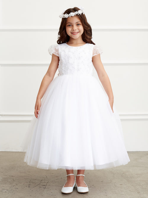 Girls Corded lace bodice with pearls and sequins Dress