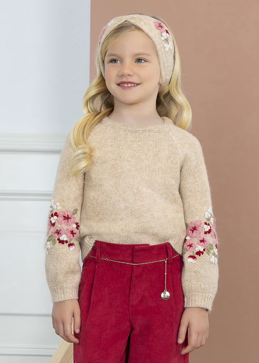 Abel & Lula Embroidered Sweater & Headband Set