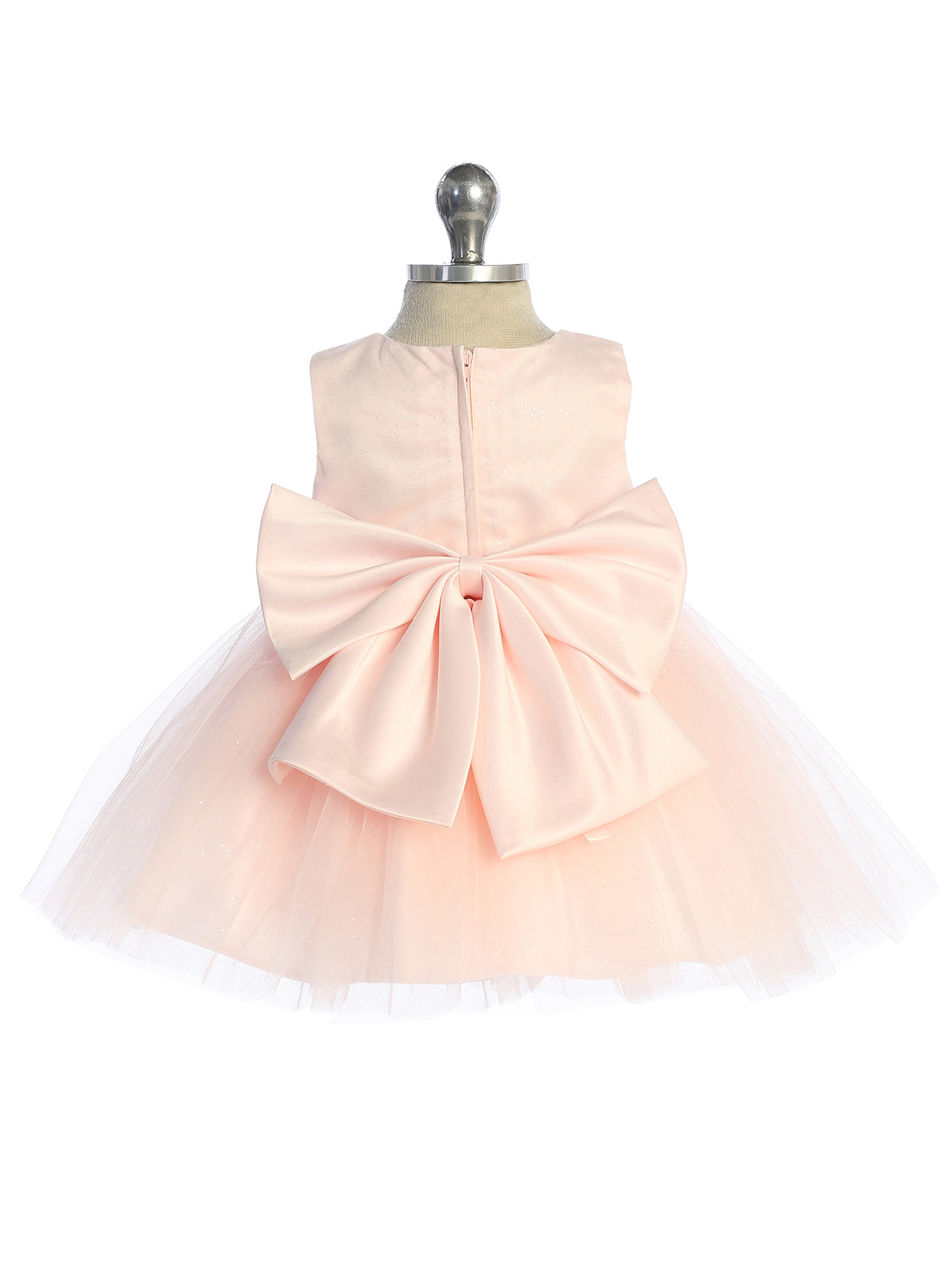 Infant Glitter Tulle Bodice with Bead and Sequin 3D Flowers Dress