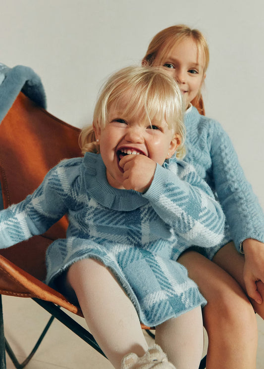 Abel & Lula Baby Girl Plaid Knit Skirt Set