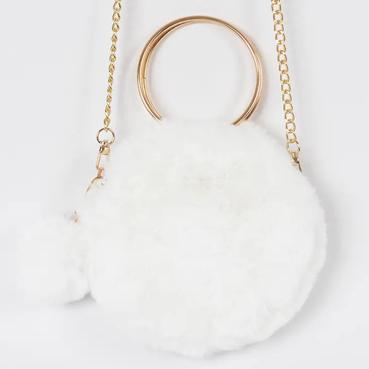 Faux Fur Round Purse