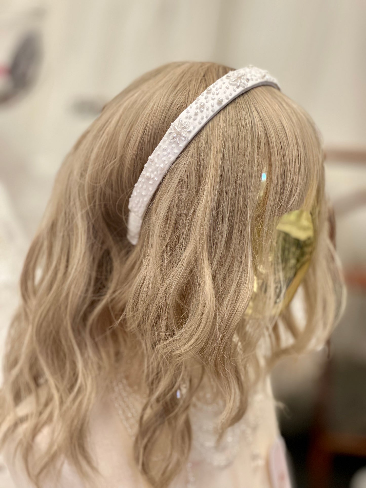 Girls Headband Embellished with Beads and Pearls