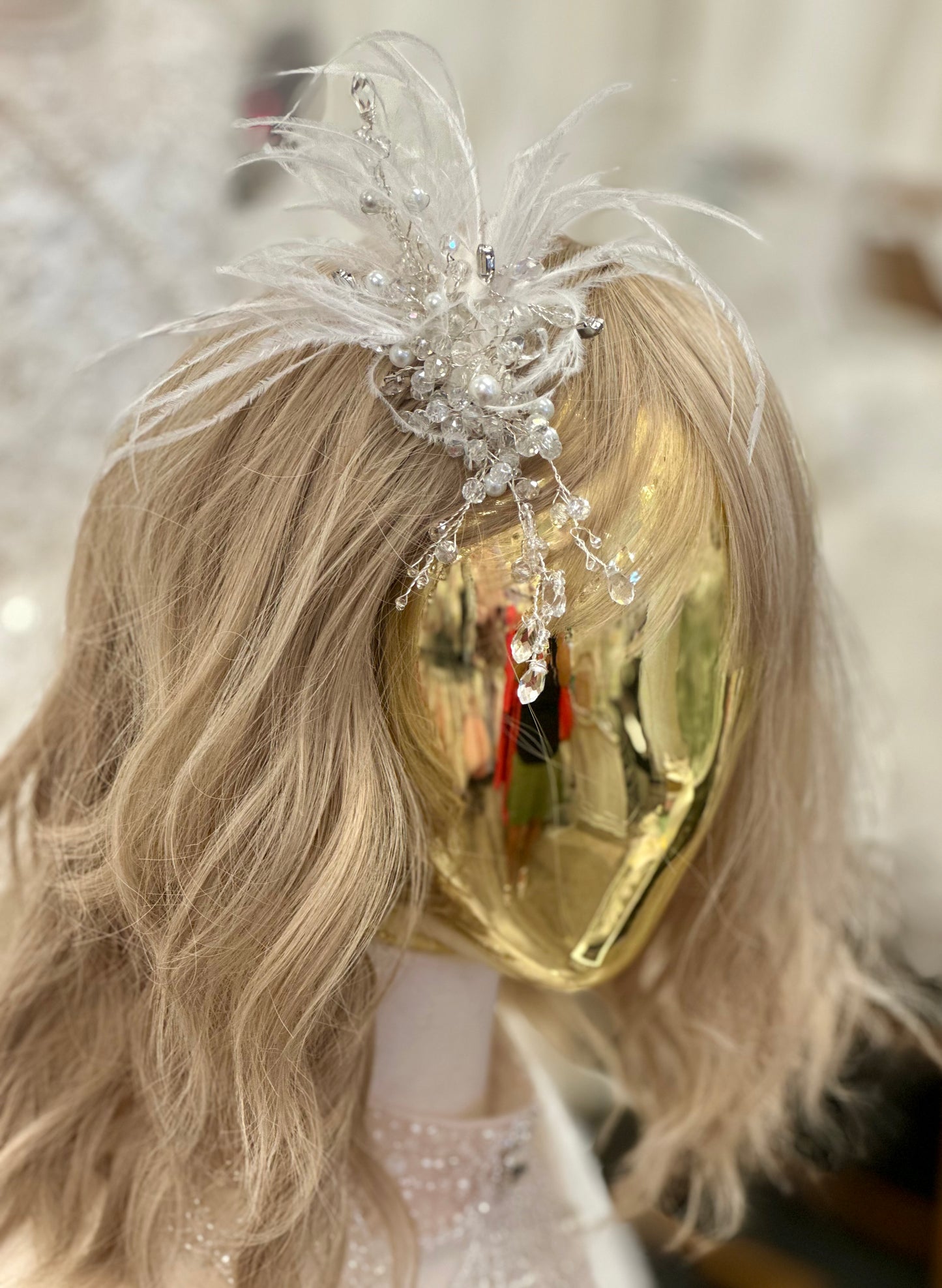 AB Crystal Feather Hair Clip
