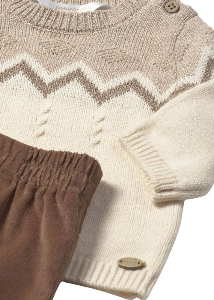 Mayoral Newborn Boy Pants and Sweater Set