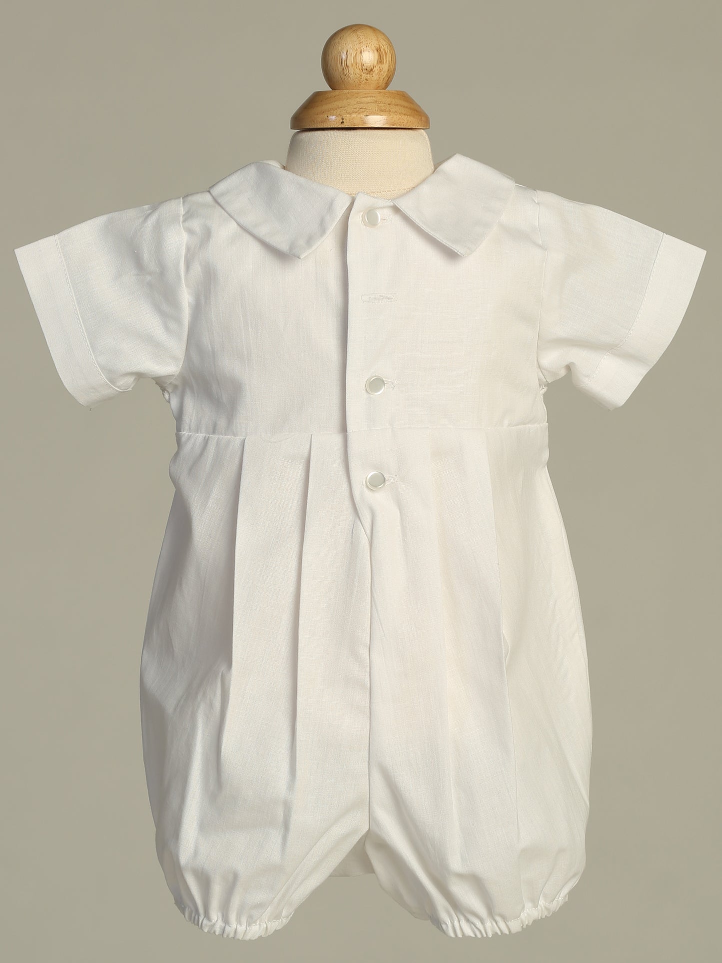 Poly Cotton Romper with Embroidered Cotton Eyelet Trim