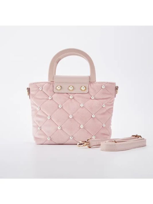 Pink Pearls Quilted Purse