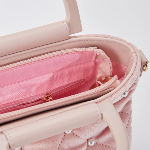 Pink Pearls Quilted Purse