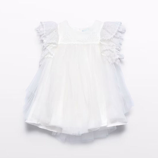 Abel & Lula Baby lace-trimmed tulle dress