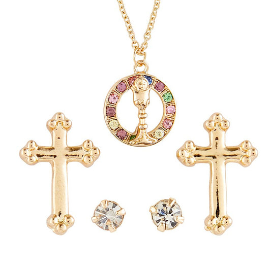 Multicolored Chalice Necklace and Earrings SetMulticolored Chalice Necklace and Earrings SetMulticolored Chalice Necklace and Earrings Set Multicolored Chalice Necklace and Earrings Set