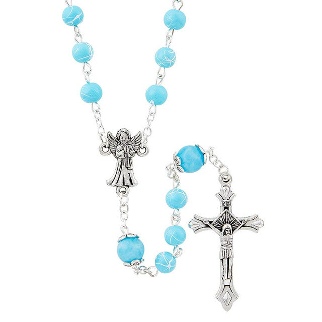Trinket Box w/Blue G.Angel Rosary