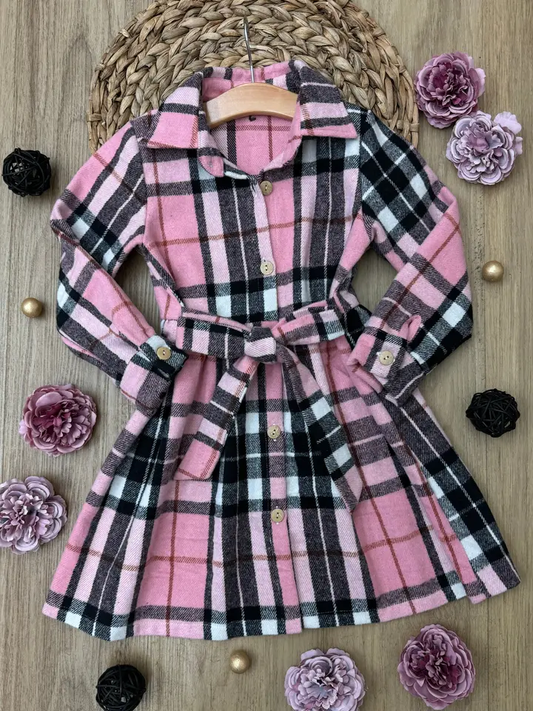 Girls Classic Flannel Plaid Dress
