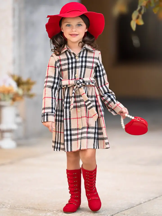 Girls Classic Flannel Plaid Dress