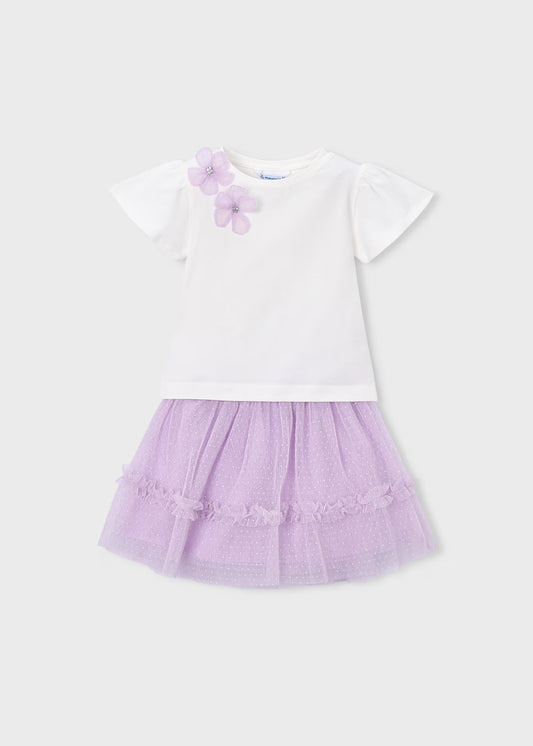Mayoral Girl Tulle Skirt and T-shirt Set