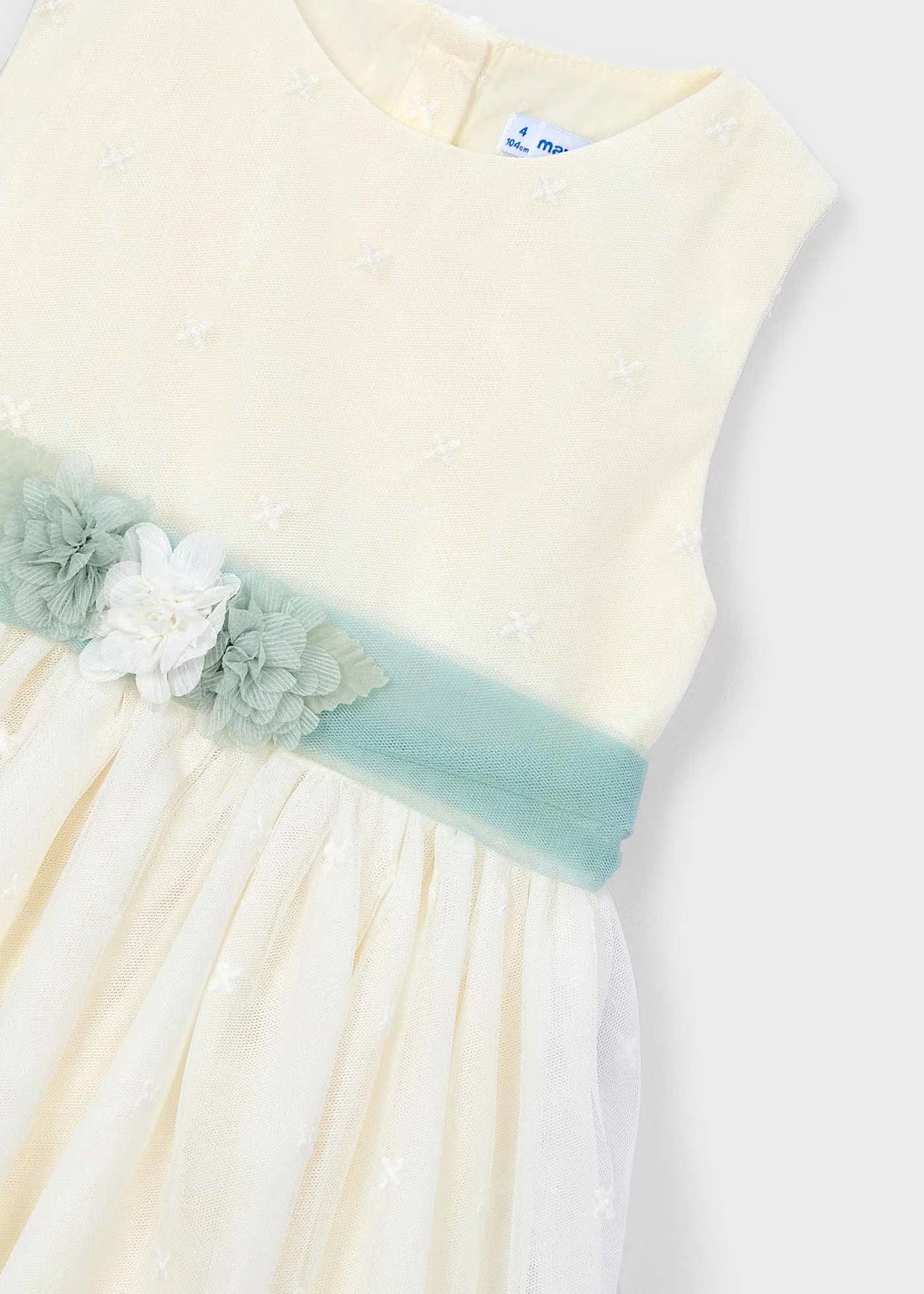 Mayoral Girl Embroidered Tulle Dress
