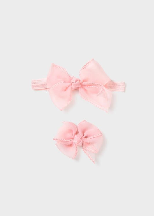 Mayoral Newborn Girl Headband and Hair Clip Set