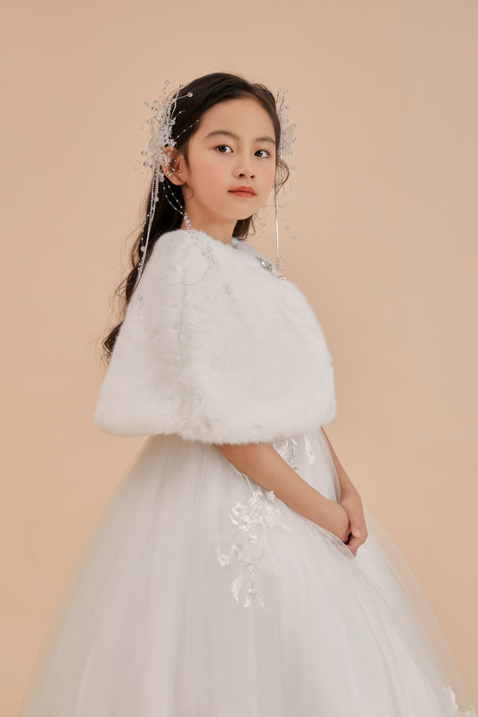 Girls Faux Fur Cape