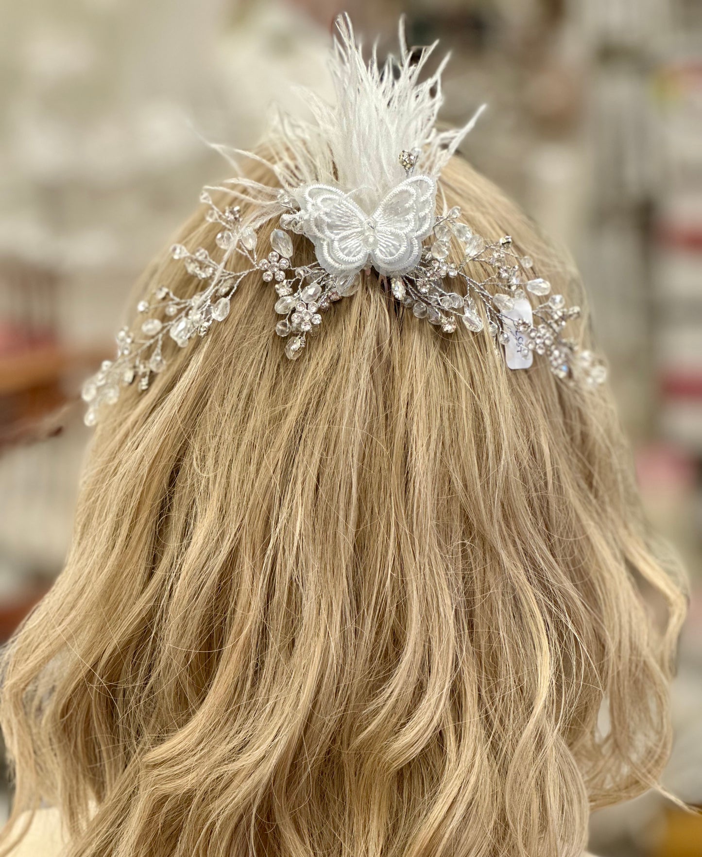 Butterfly Rhinestone Comb