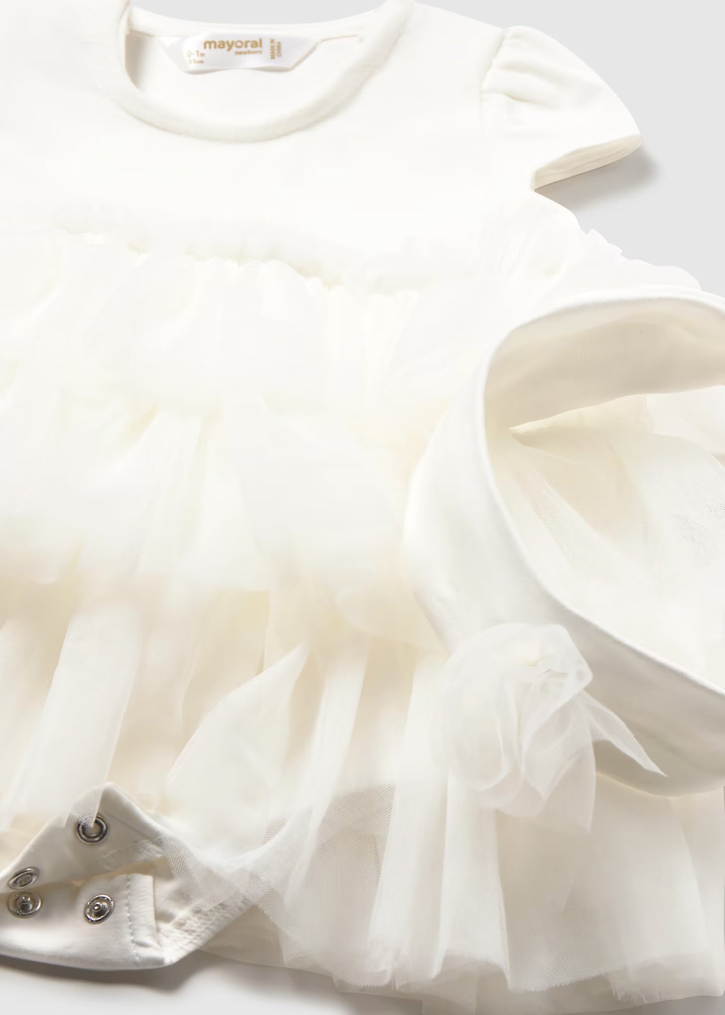 Mayoral Newborn Girl Tulle Dress and Headband Set