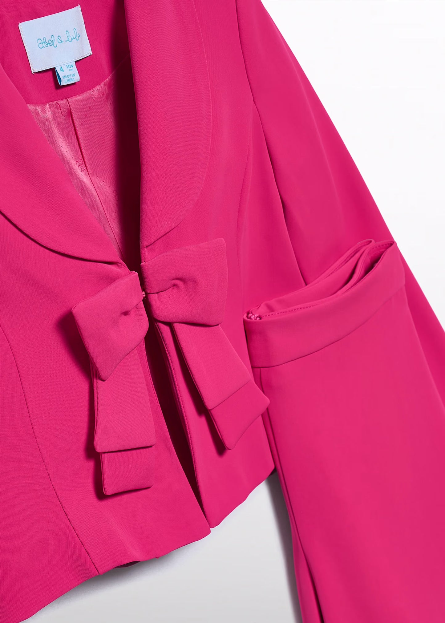 Abel & Lula Girl Bow Crepe Pants and Blazer Set