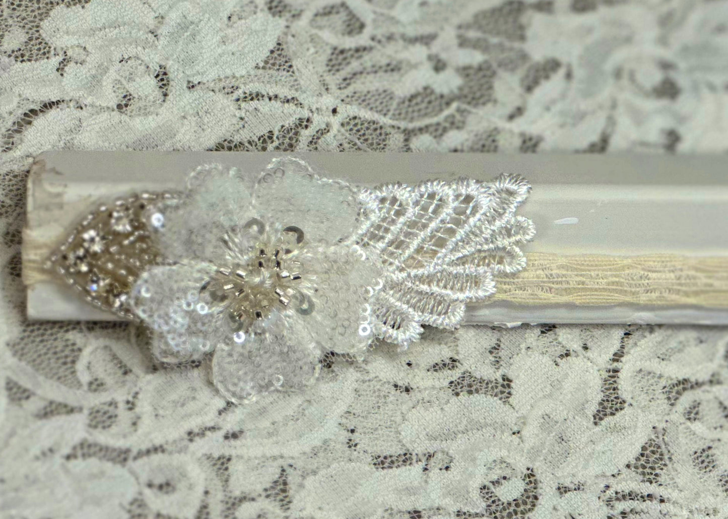 Ivory Headband with Applique