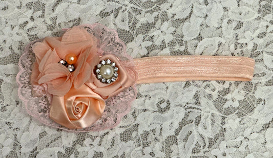 Blush Headband with Flowers
