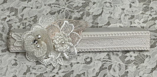 Pale Pink Headband with Applique, Flowers