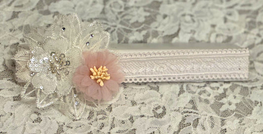Light Pink Headband with Applique, Flowers