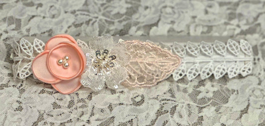 White Leaf Headband with Flowers