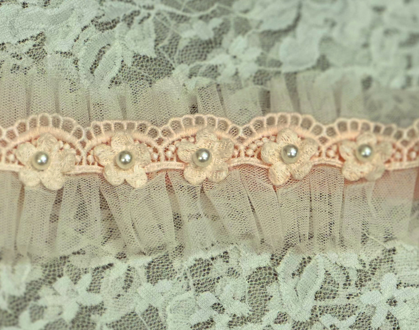 Blush Headband with Lace Trim