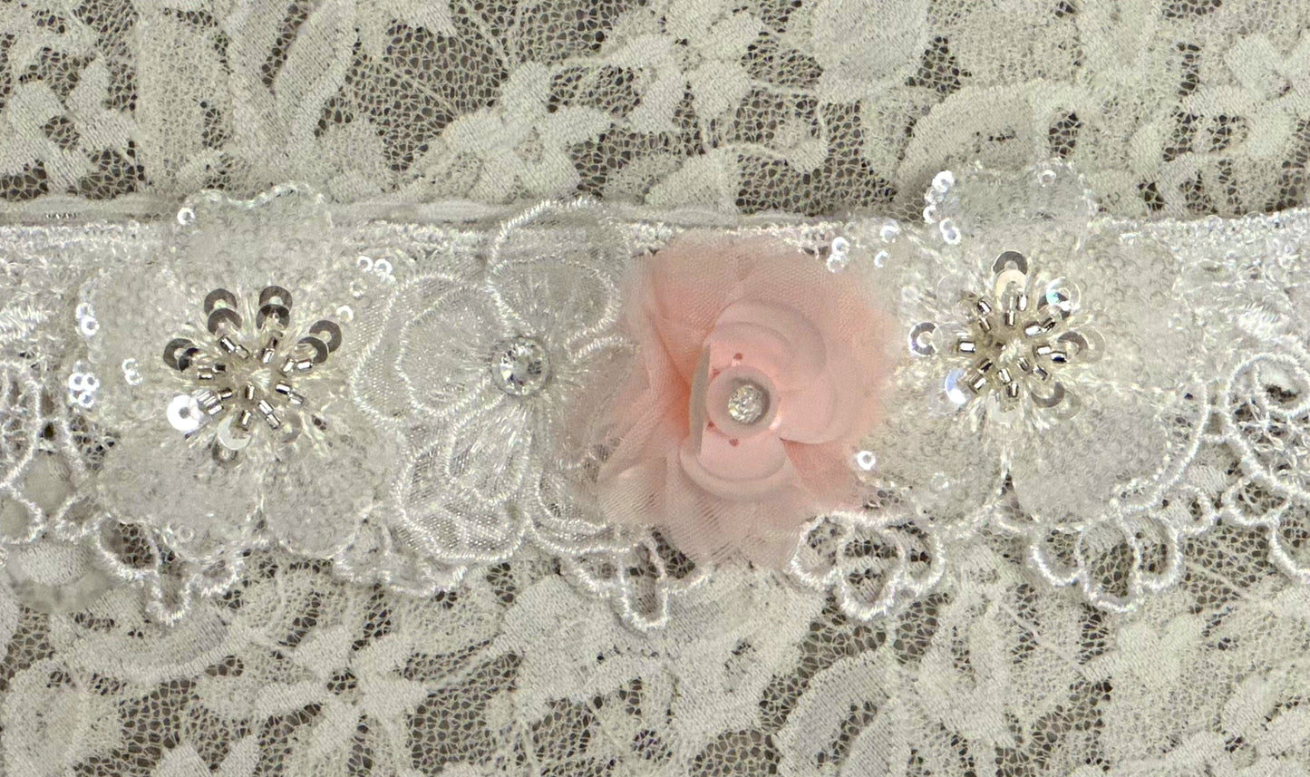 White Leaf Headband with Flowers