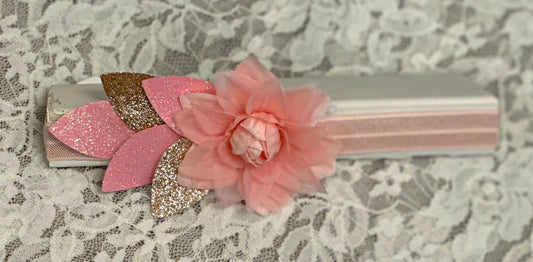 Blush Headband with Flowers