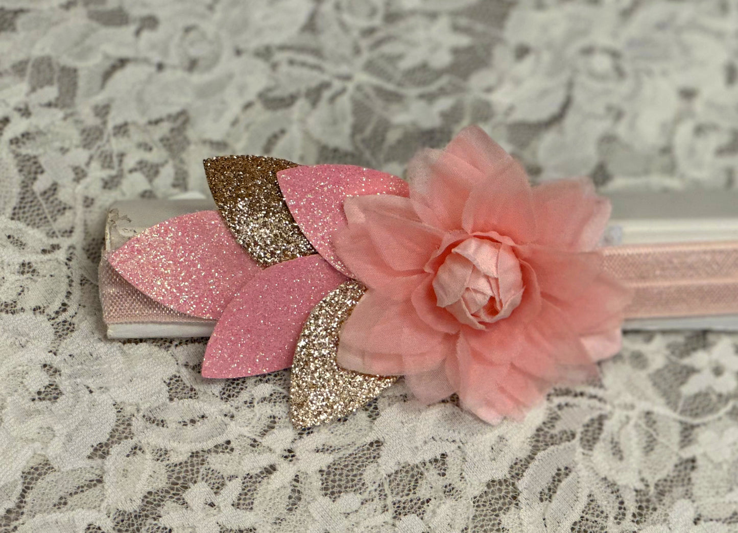 Blush Headband with Flowers