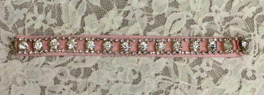 Thin Pink Headband with Rhinestones
