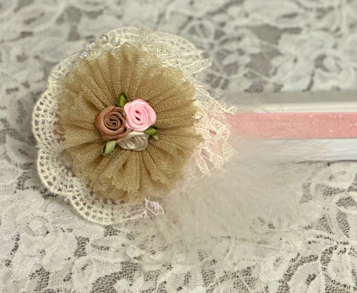 Pink Sparkle Headband with Accents