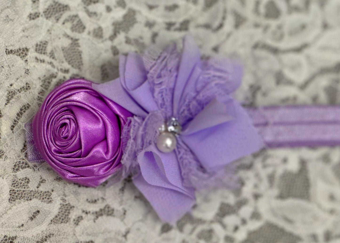 Lilac Headband with Flowers