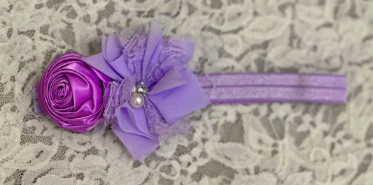 Lilac Headband with Flowers