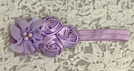 Lilac Headband with Flowers