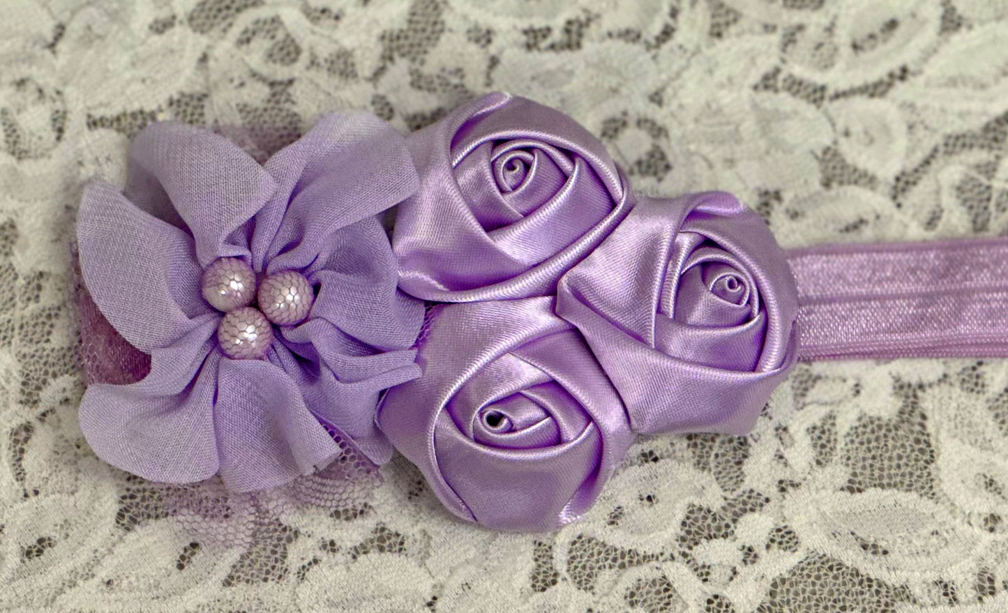 Lilac Headband with Flowers