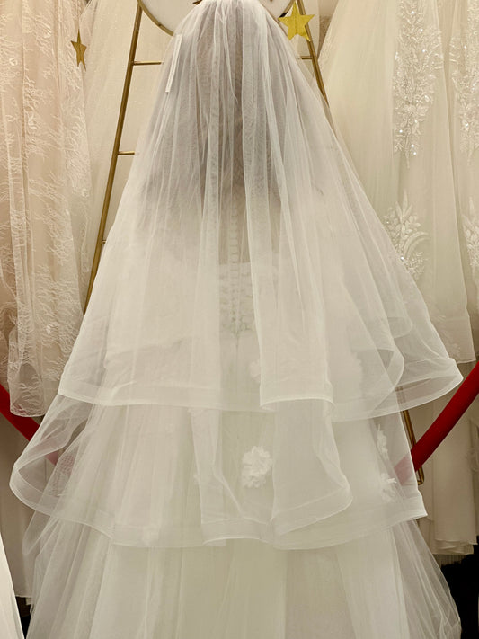 34" Veil with Horsehair Trim