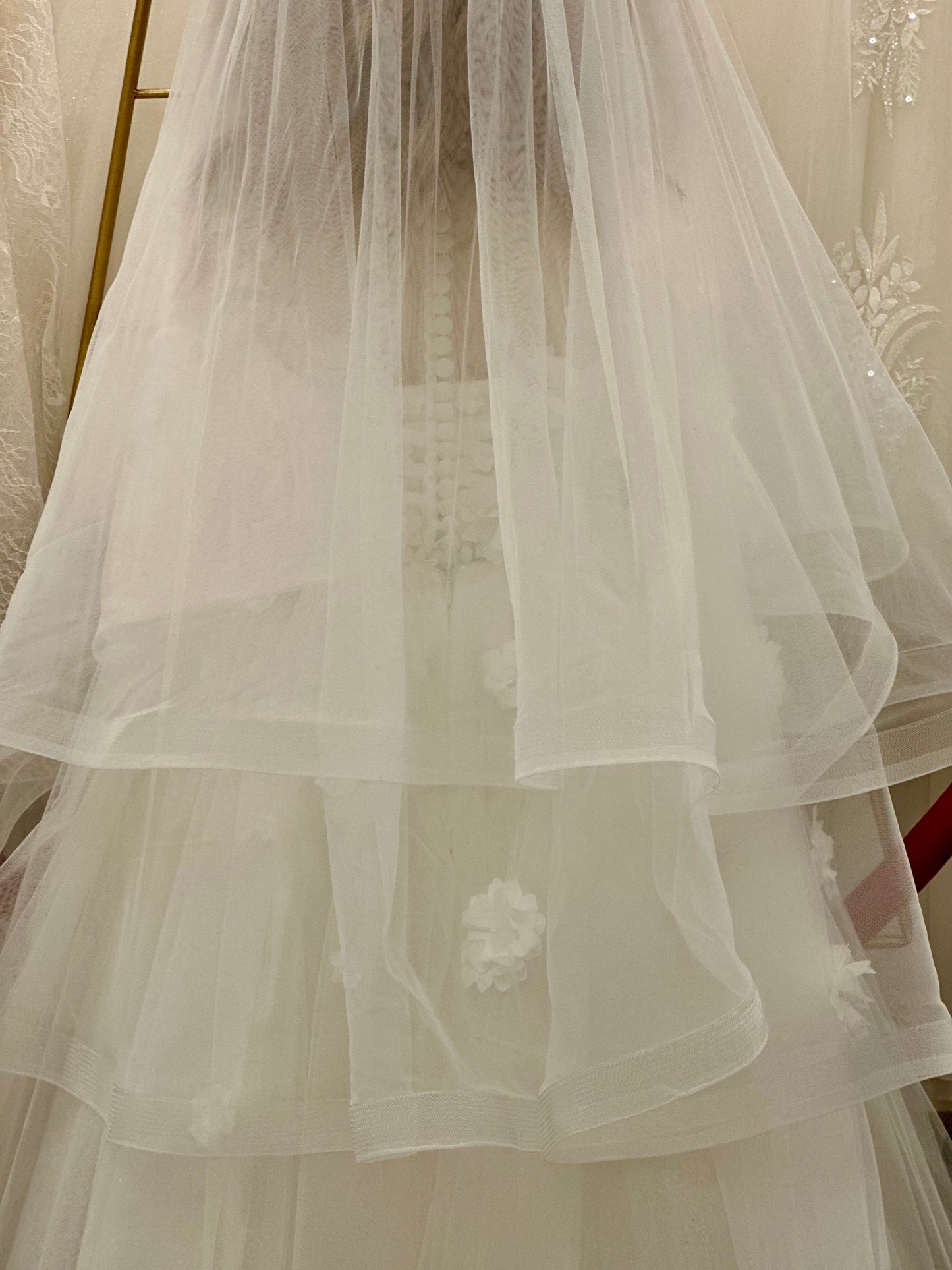 34" Veil with Horsehair Trim