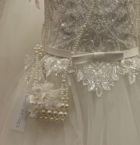 Beaded Square Pearl Bag