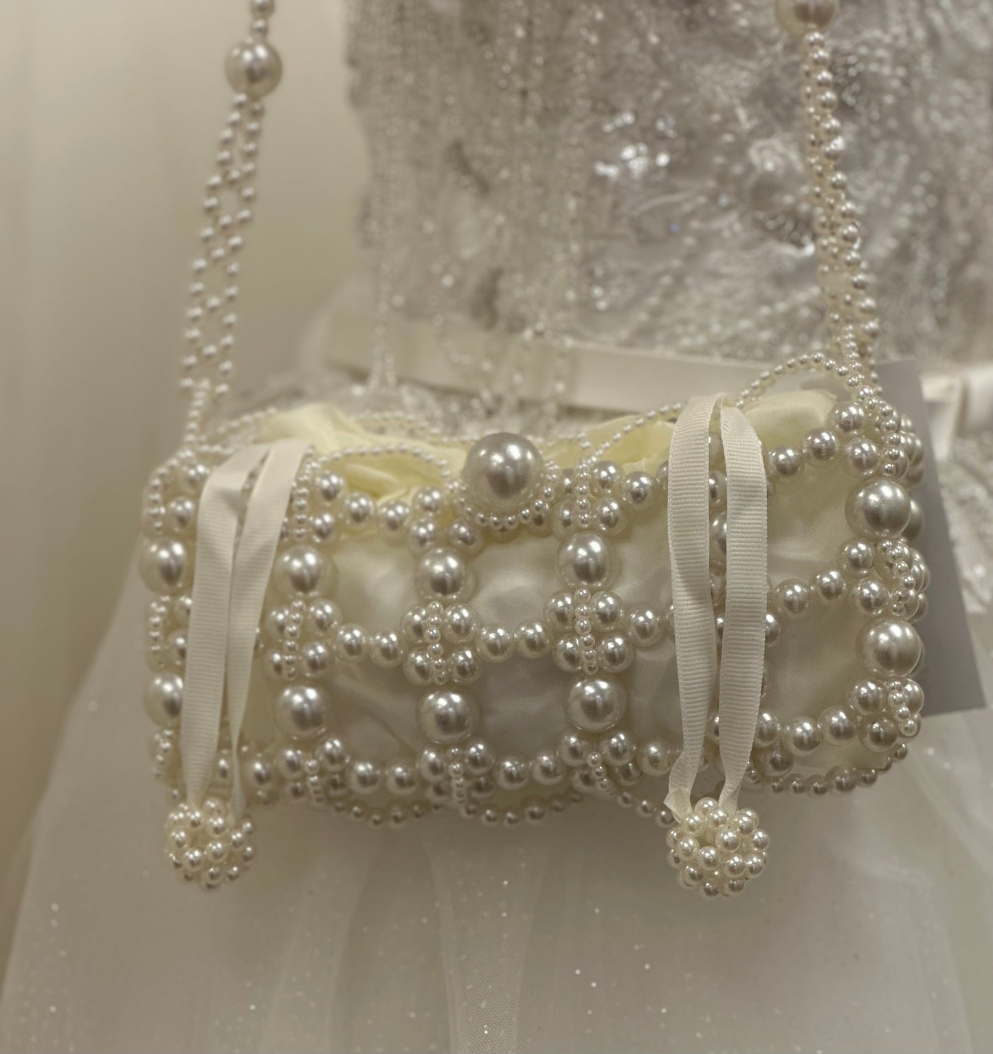 Rectangular Pearl Beaded Bag
